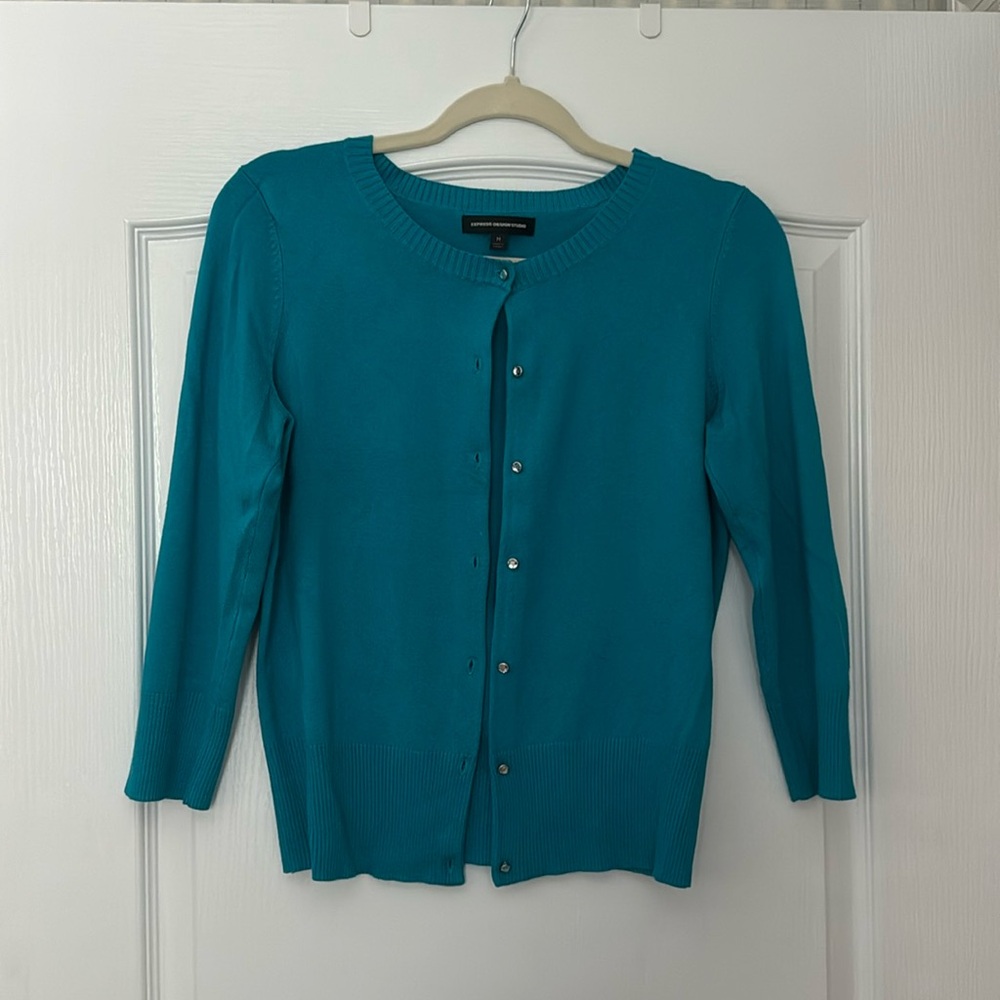Express Turquoise cardigan sweater